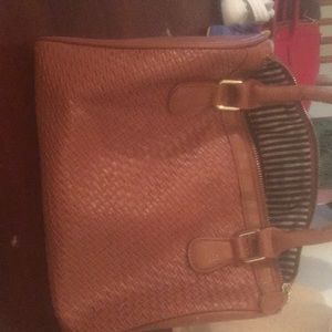 Brown woven purse